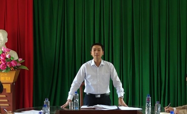 Đồng chí Trưởng Ban Tuyên giáo Tỉnh ủy dự họp Đảng ủy xã Ngọc Vân, huyện Tân Yên